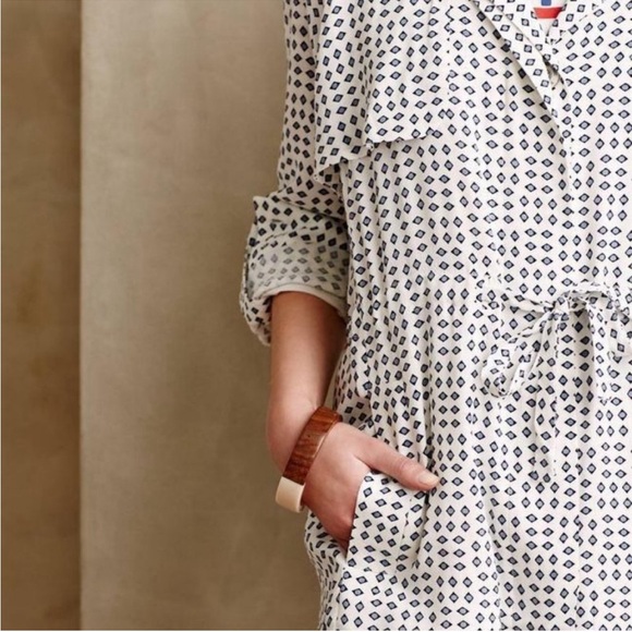 Anthropologie Button Trench Shirt Dress XS - Picture 3 of 3